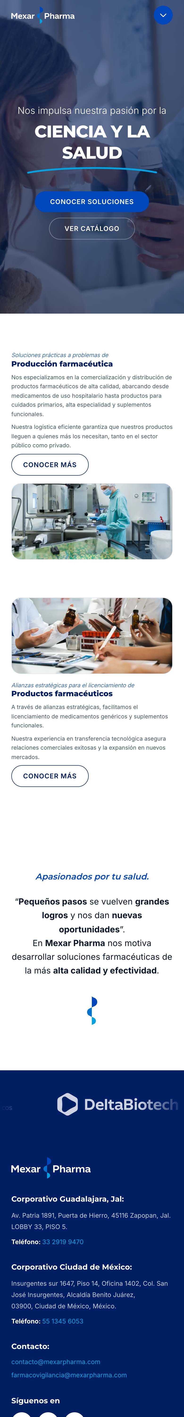 Sitio web de Mexar Pharma
